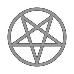 Pentagram symbol icon on white.