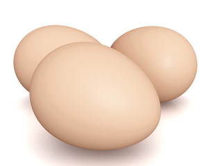 animal eggs isolated  3d illustration