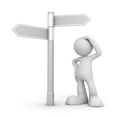 direction choice concept  3d illustration