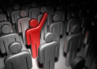 standing out from the crowd concept  3d illustration