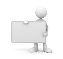 holding blank placard concept 3d illustration