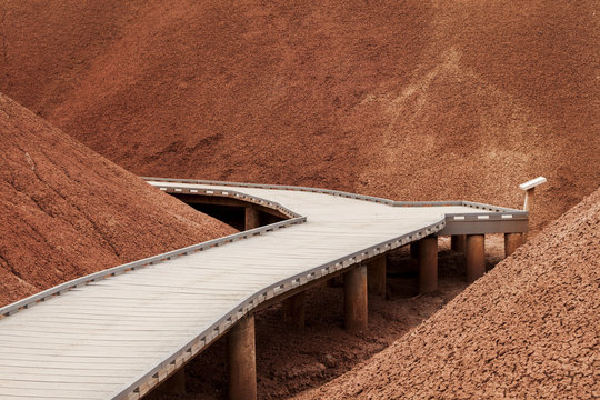 Walkway in the Painted Hills, part of the John Day Fossil Beds National Monument, Oregon, USA