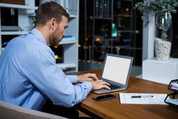 Fototapeta premium Businessman working on laptop