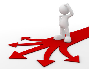 direction choice concept   3d illustration