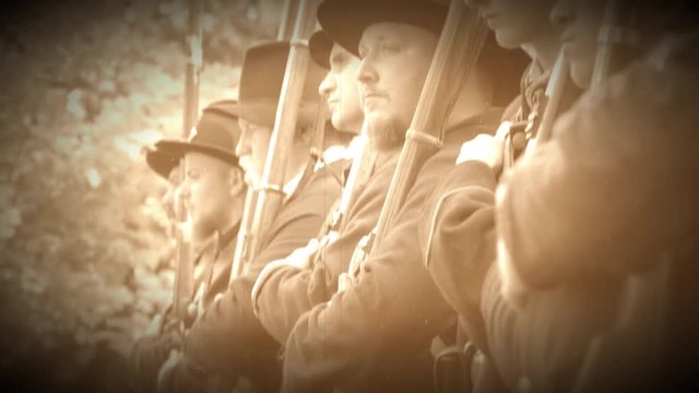 Civil War soldiers being trained (Archive Footage Version)