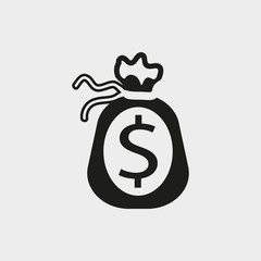 Money bag icon stock vector illustration flat design