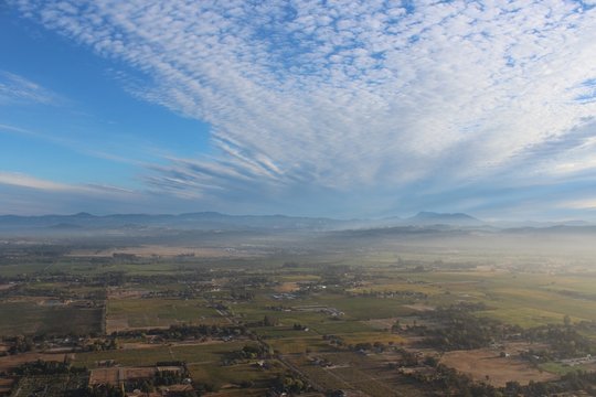 Sonoma And Napa Valley At Sunrise From A Hot Air Balloon