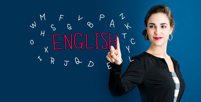 English concept with business woman