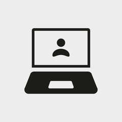 laptop with user icon in the middle vector illustration flat design