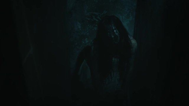 Possessed Woman Standing in Basement Stairs Attacks