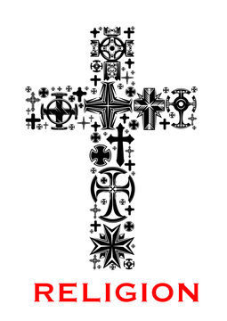 Cross with christian and celt religious symbols