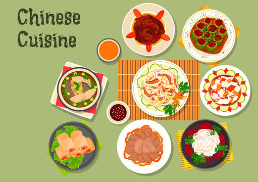 Chinese cuisine restaurant dinner dishes icon