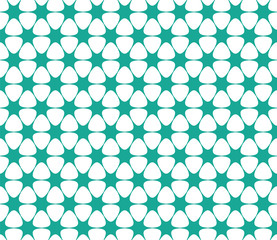 White-green pattern flowers geometric seamless pattern for background