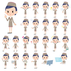 Cabin attendant beige woman