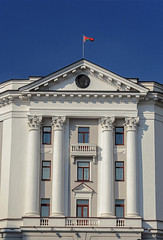 Fototapeta na wymiar Old administrative building in Minsk, Stalin's empire