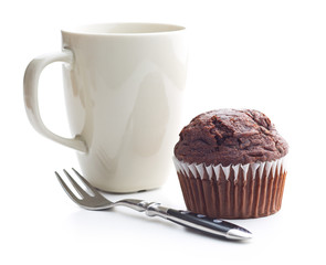 The tasty chocolate muffin.