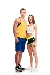 sporty fitness couple full lengh