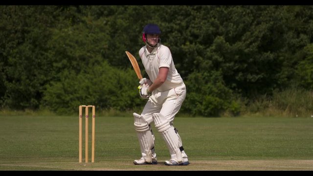 Batman strikes cricket ball.