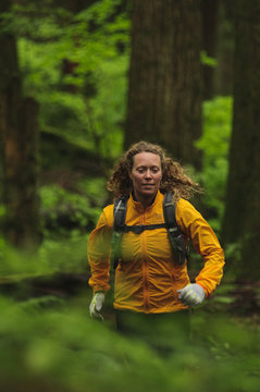Trail running on Mount Seymour. North Vancouver, British Columbia. Canada