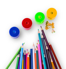 some colored pencils of different colors