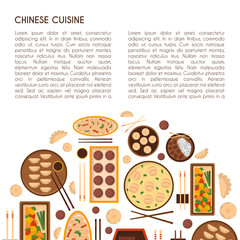 Vector cartoon chinese cuisine food