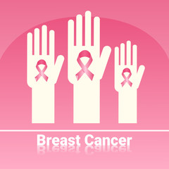 Palms Hold Pink Ribbon Breast Cancer Awareness