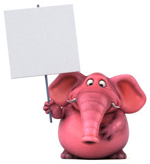 Pink elephant - 3D Illustration