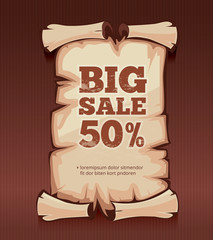 medieval retro Yellowish Blank Scrolls