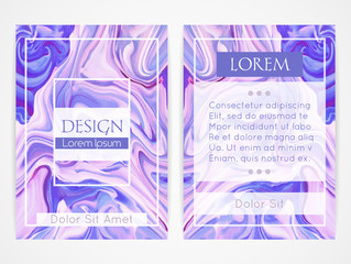 Fototapeta premium Cover design with marbling. Marble texture. Paint splash. Colorful fluid. It can be used for brochure, cover book, catalog. Size A4. Vector illustration, eps10