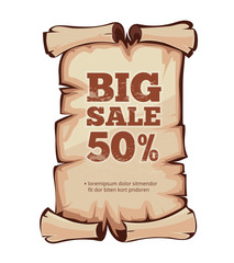 medieval retro Yellowish Blank Scrolls