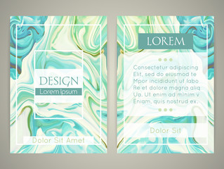 Cover design with marbling. Marble texture. Paint splash. Colorful fluid. It can be used for brochure, cover book, catalog. Size A4. Vector illustration, eps10