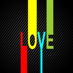 LOVE word wedding invitation design template