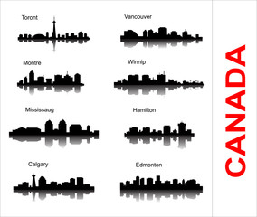 Set City silhouette in Canada