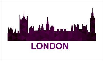London city skyline silhouette background, vector illustration