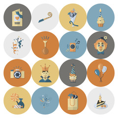Happy Birthday Icons Set