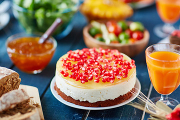 Homemade pomegranate cake