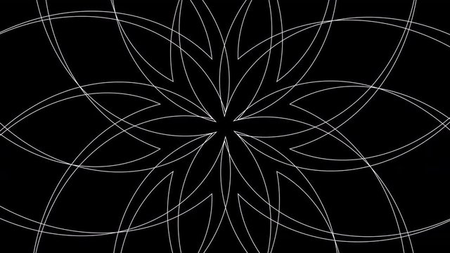 A thin line abstract radiating pattern rotating loop.