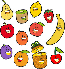 Cartoon fruits