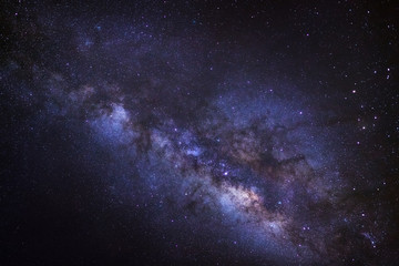 Fototapeta na wymiar Milky Way galaxy, Long exposure photograph, with grain.