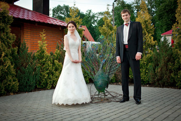 Tall groom in tuxedo 