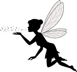 Cute fairy flying - obrazy, fototapety, plakaty