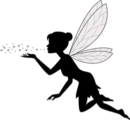 Fotobehang Cute fairy flying © ekyaky