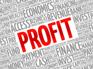 PROFIT word cloud collage, business concept background