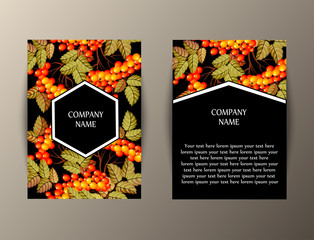 Flyer template with Rassian Khokhloma ornament pattern.