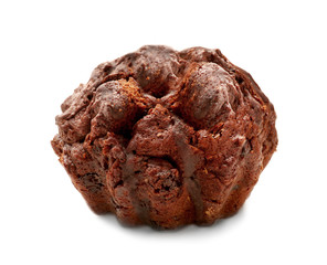 Sweet tasty muffin isolated on white