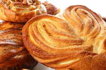 Assortment of fresh pastries, closeup