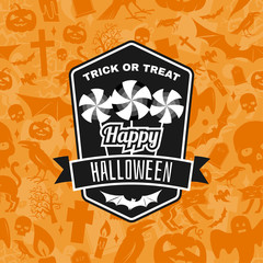 Halloween vintage badge, emblem or label.