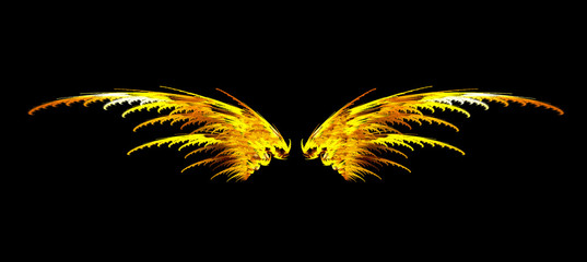 Abstract fractal glowing wings