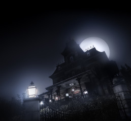 Fototapeta premium haunted house in moonlight