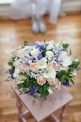 Bridal bouquet of flowers ready for a wedding day